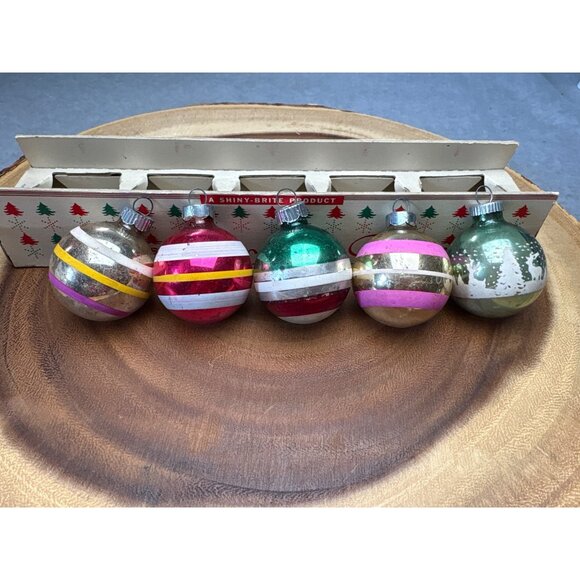Shiny-Brite Other - Shiny-Brite Glass Christmas Tree Ornaments Set Vintage